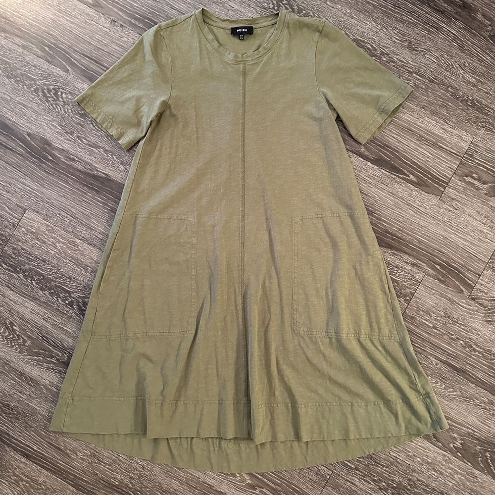 Me+Em Cotton Slub Distressed Swing Dress